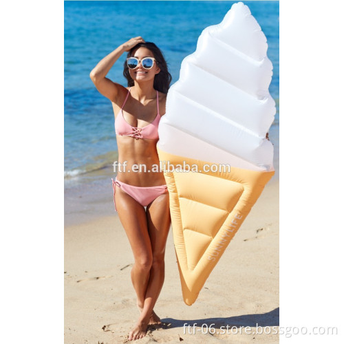 white ice cream inflatable floating row,ice cream air mattress,ice cream floating mat